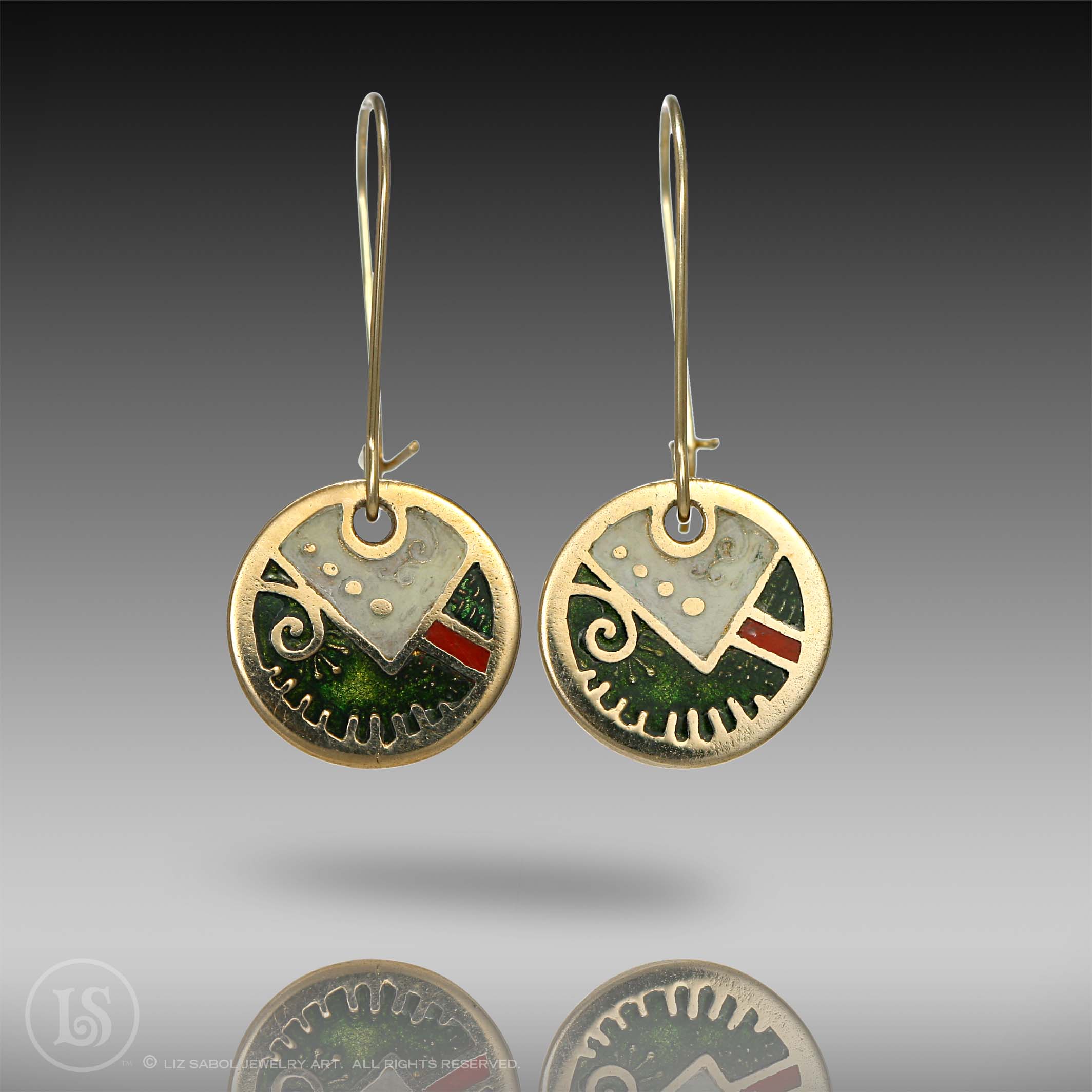 Holiday Earrings, Bronze