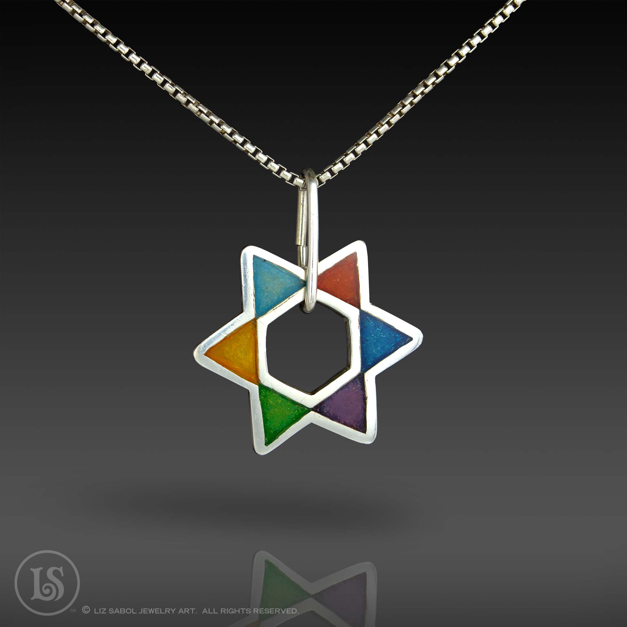Star of David Pendant, 960 Sterling Silver