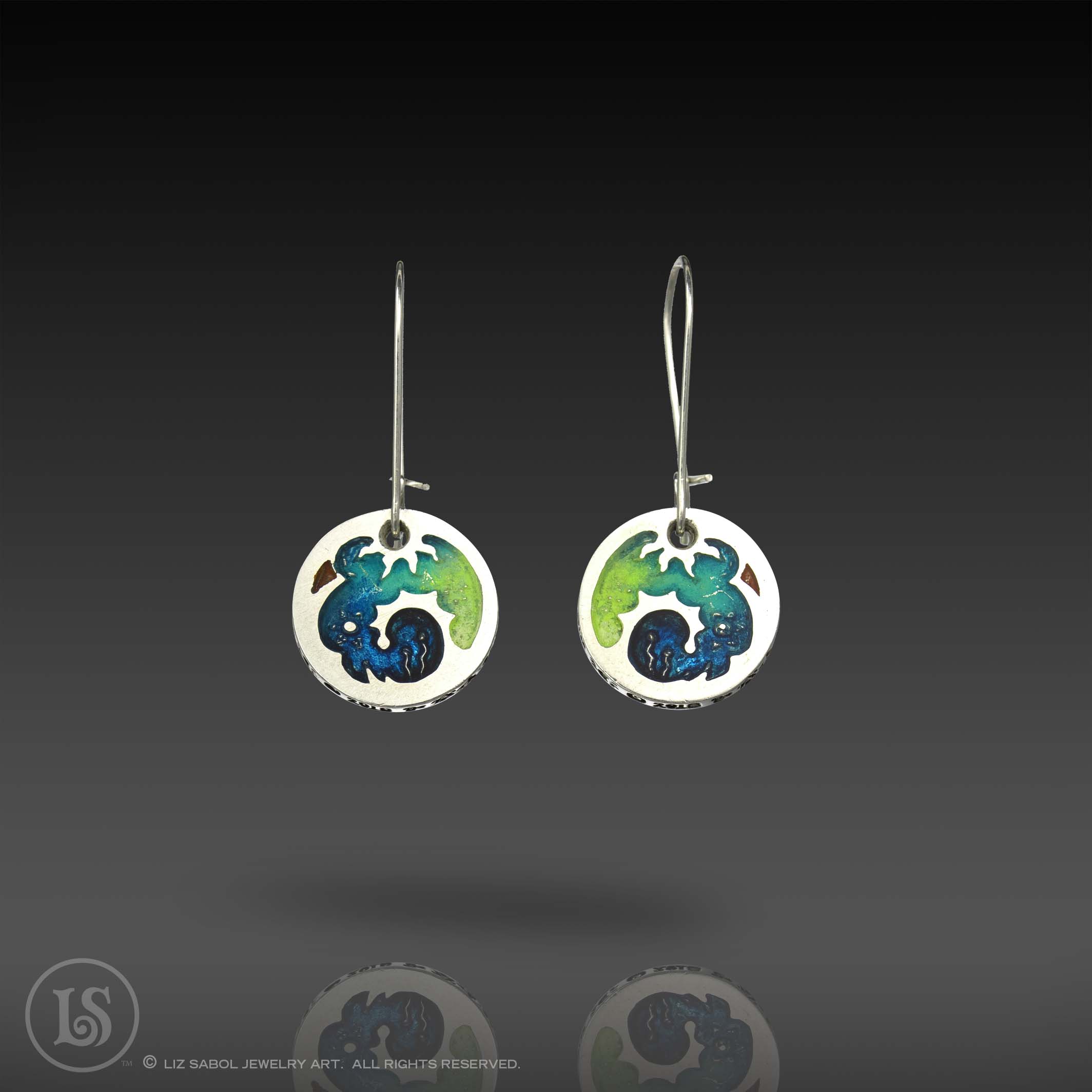 Hatter Series C Earrings, 960 Sterling Silver