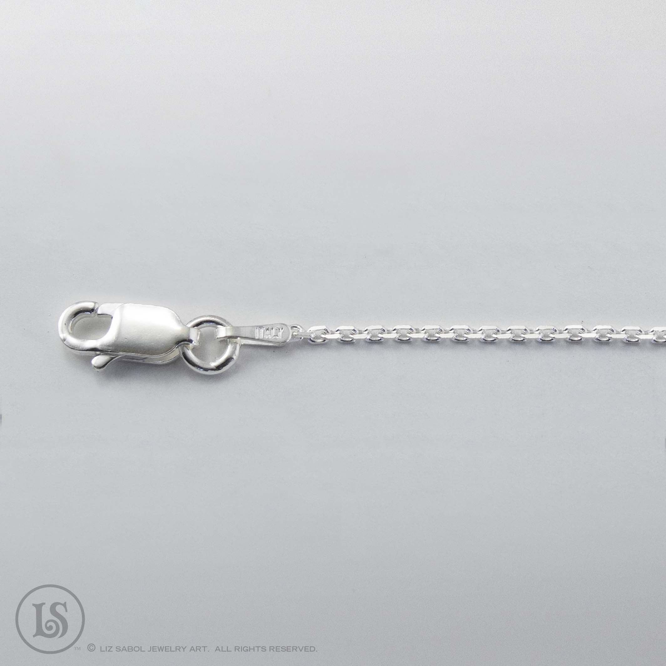 1.3mm Beveled Cable Chain, Sterling Silver, 18